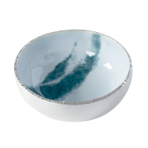 Fine Silver and Vitreous Enamel Wave Bowl