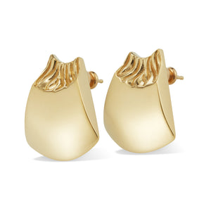 Slice Ear Studs in 18ct Yellow Gold-Plated Bronze