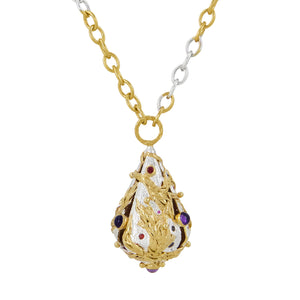 Rococo Lantern Silver and Gold Vermeil Necklace