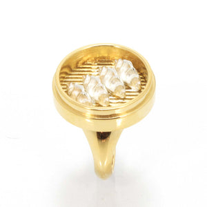 Dumpling Ring in Sterling Silver & 24ct Gold Plate