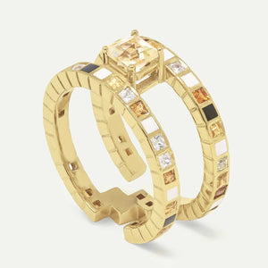 Chiara Ring in 18ct Yellow Gold Vermeil and Stones