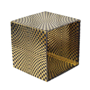Illusion Cube in Woven Brass & Oxidised Copper