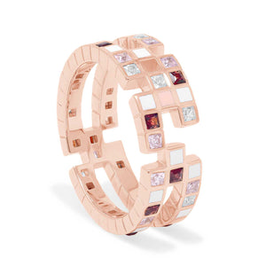Chichi Ring in 18ct Rose Gold Vermeil and Stones