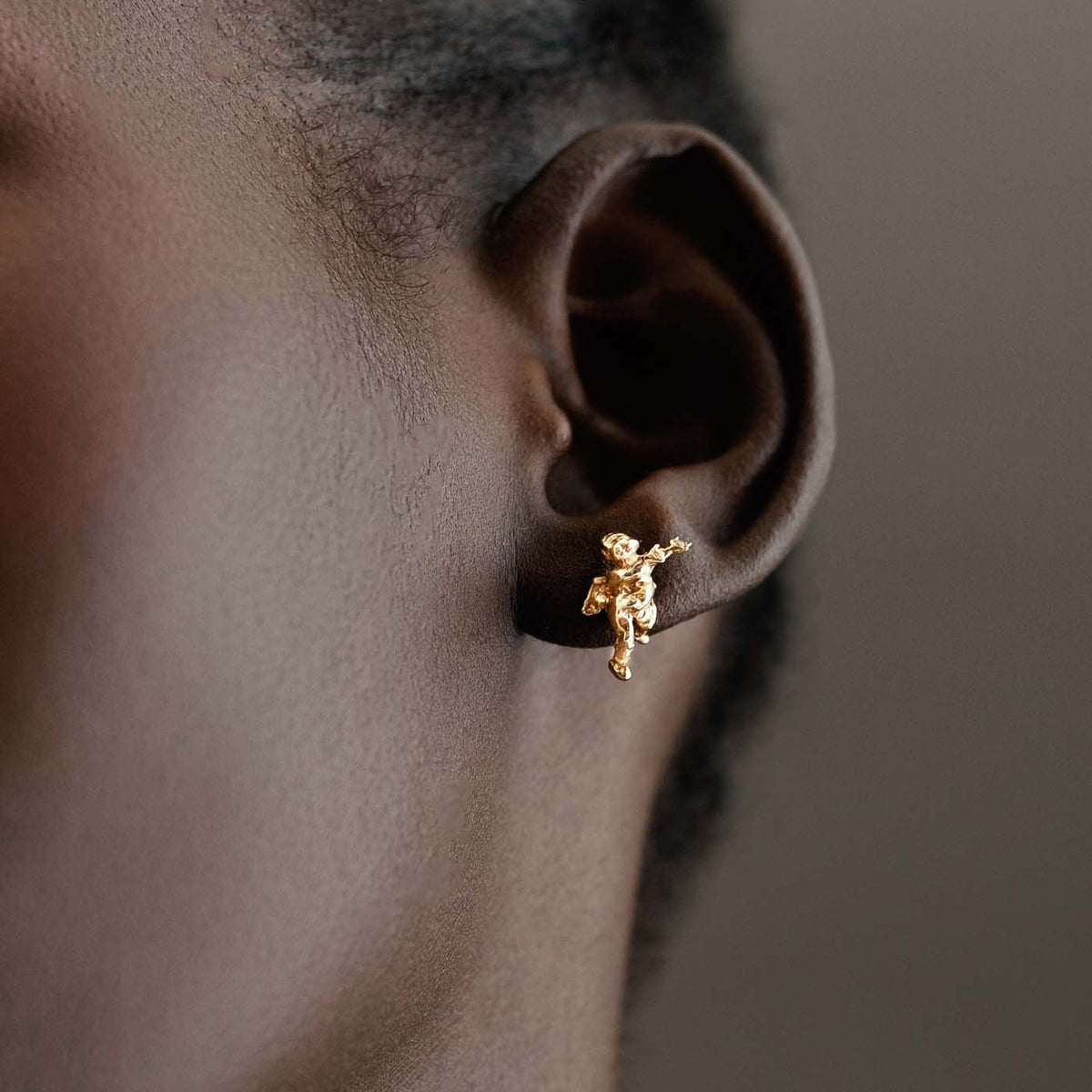 Cherub Ear Studs in Recycled 9ct Gold and Diamonds
