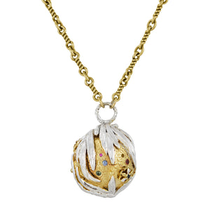 Silver and Gold Vermeil Full Metal Globo Necklace