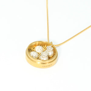 Dim Sum Necklace in Silver & Part 24ct Gold Plate