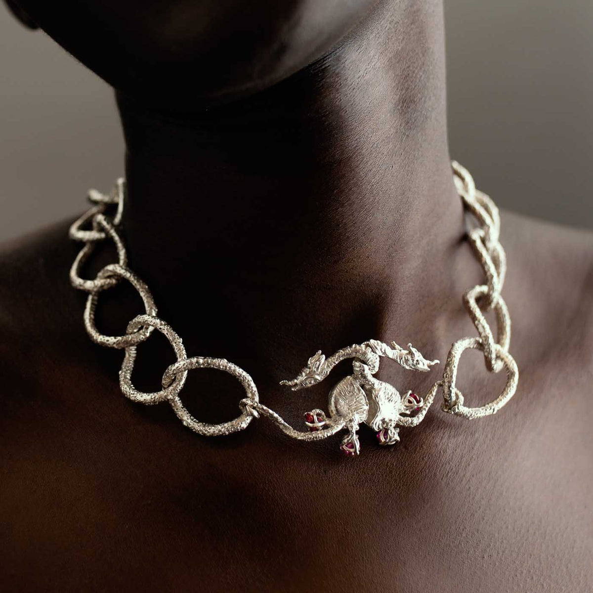 Medieval Snake Necklace in Recycled Silver Goldsmiths Shop Talent
