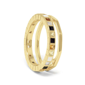 18ct Yellow Gold Vermeil Nova Ring with Gemstones