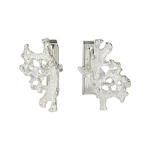 Decorative Lichen Cufflinks in Sterling Silver