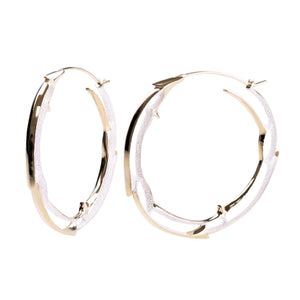 Large Hoop Earrings in Recycled Sunrise Silver