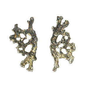Oxidised Silver Textured Lichen Stud Earrings