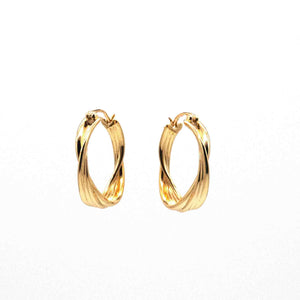 Pair of Ripple Gold-Plated Vermeil Hoop Earrings