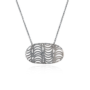 Silver Patterned Statement Pendant by Caitlin Hegney
