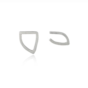 Non-Identical Sterling Silver Sketch Stud Earrings