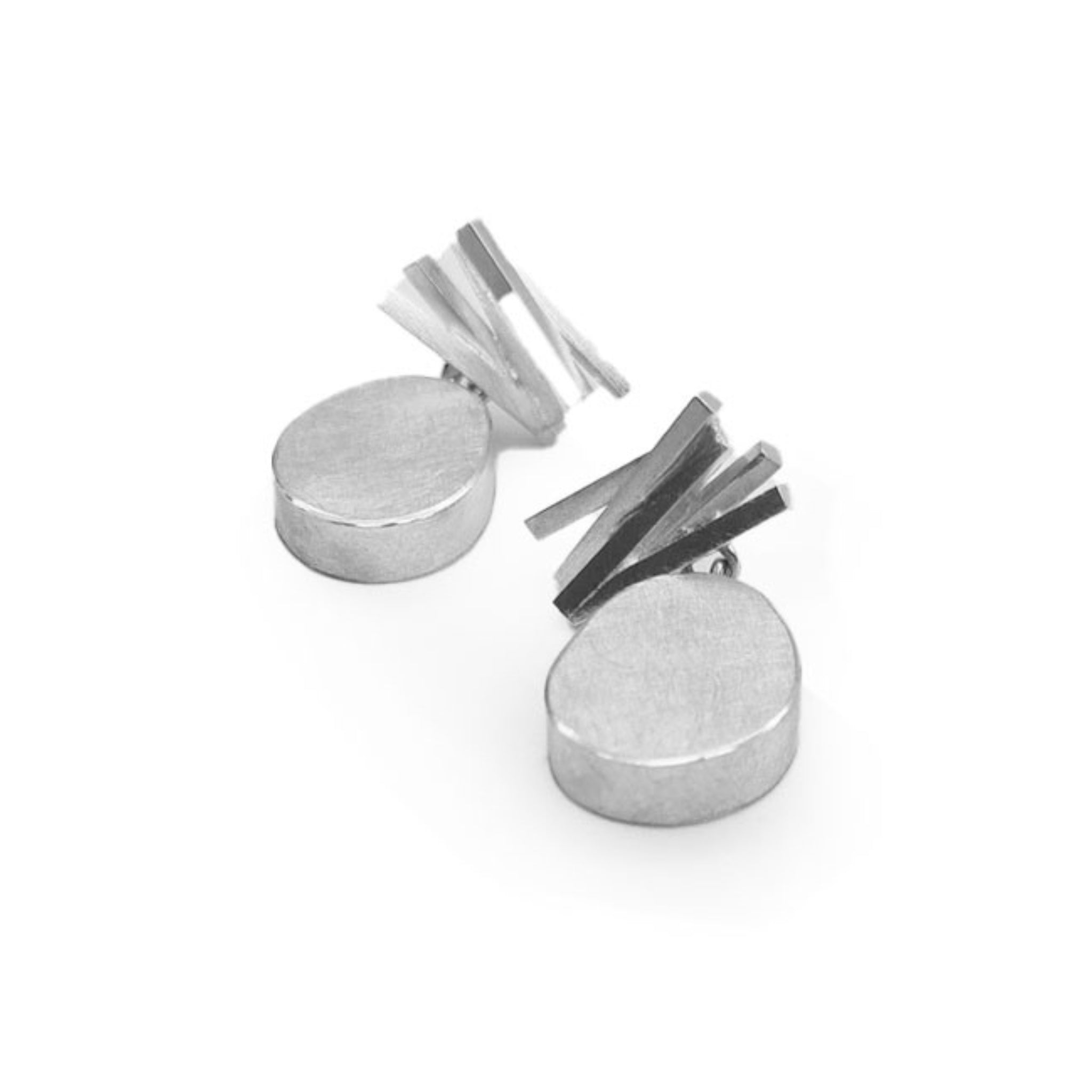 Hand-Formed Silver Crawiau and Cerrig Earrings