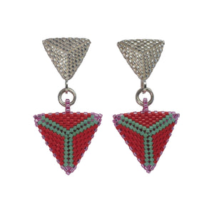 Silver and Coloured-Bead Opulent Spark Earrings