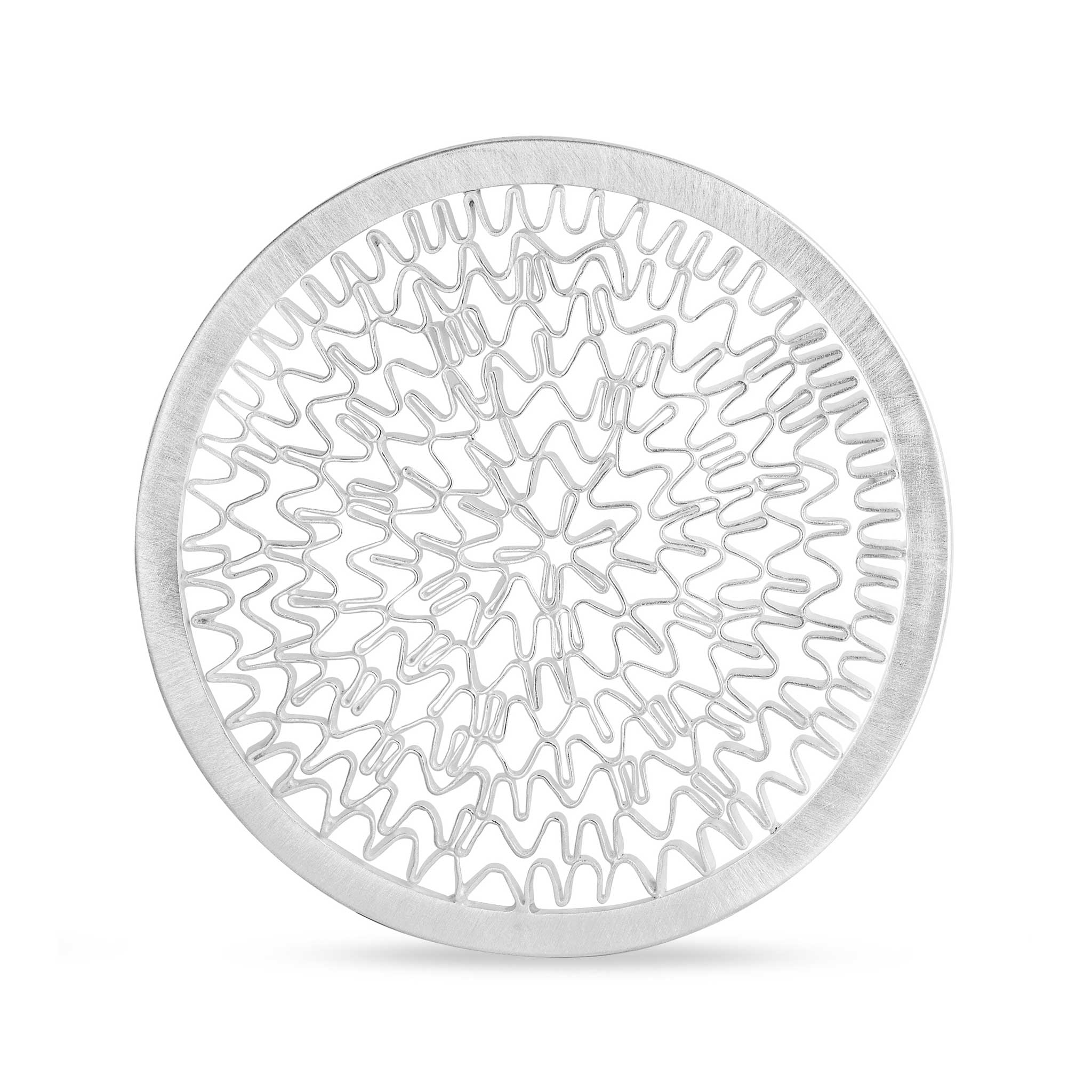 Framed Circle Brooch in Sterling Silver Wire