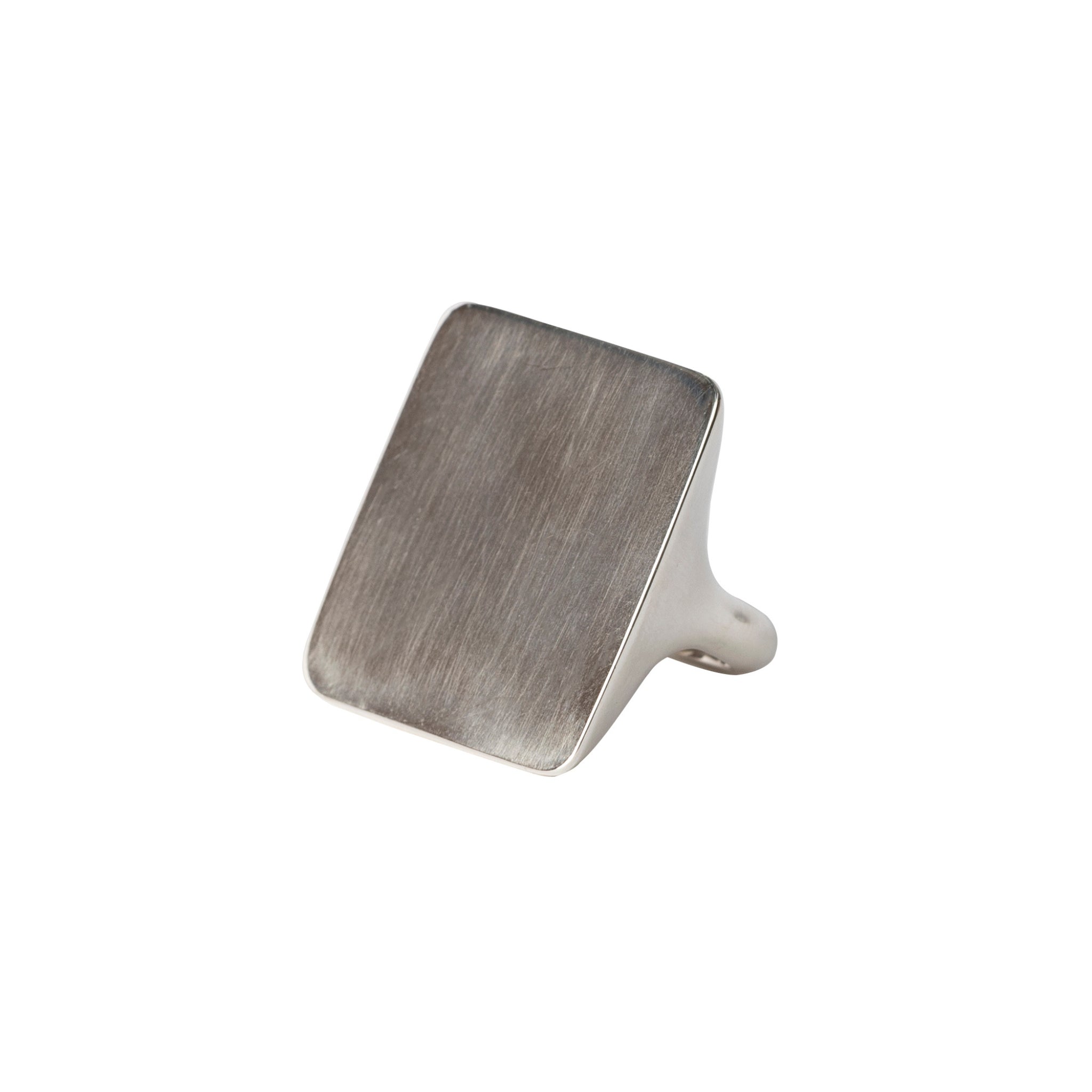Square Hand-Cast Sterling Silver Goodwin Ring