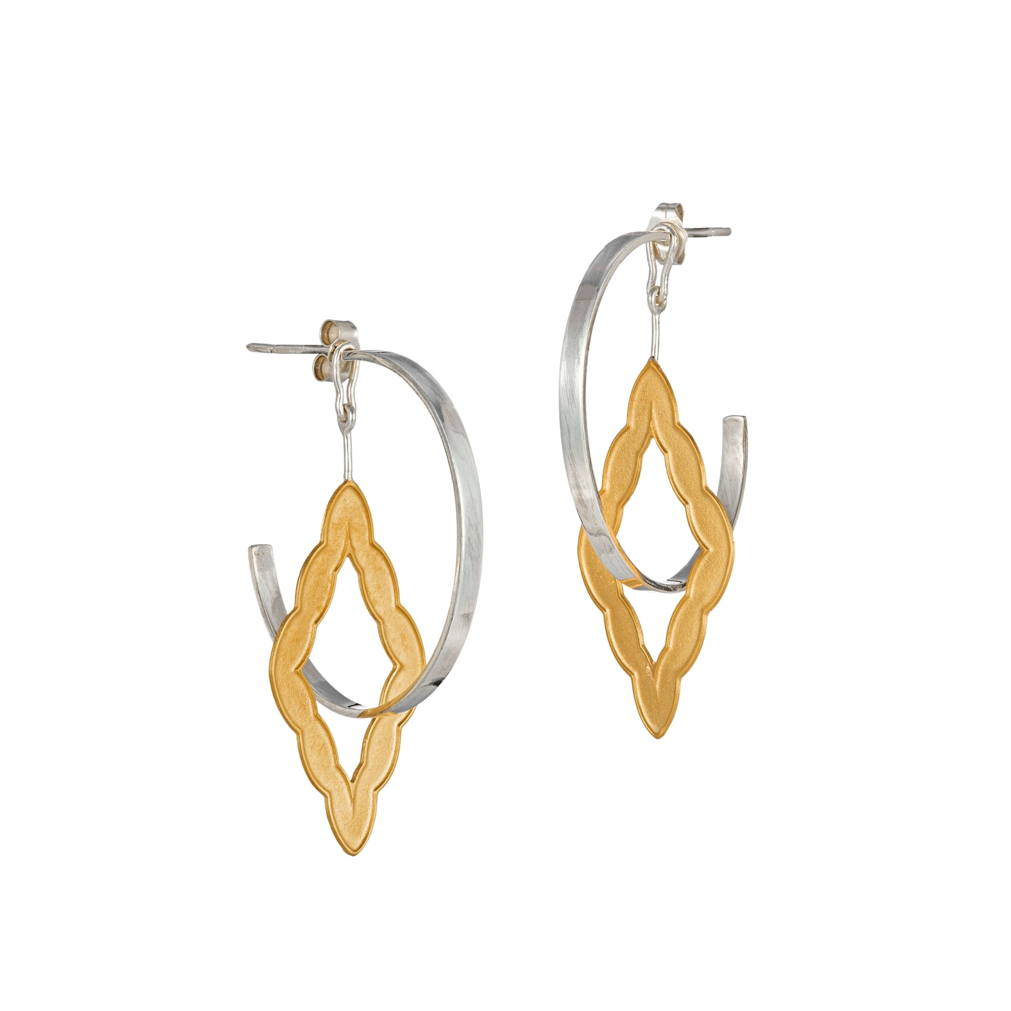 Through a Window Silver and Gold-Plate Earrings