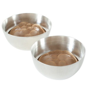 Mesh 0.2 Pair of Silver Cups with Brass Mesh