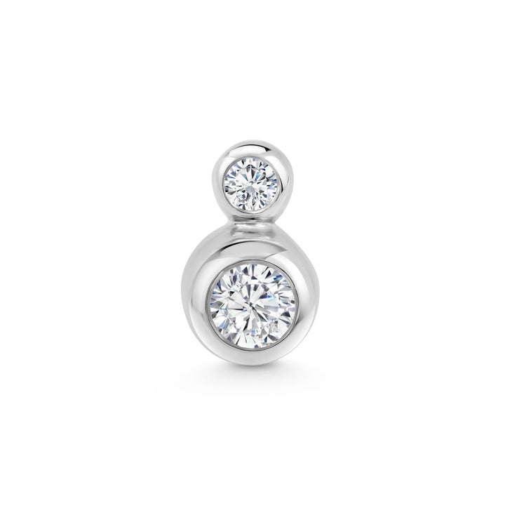 Double Pixel v3 Single Stud in Gold and Diamonds