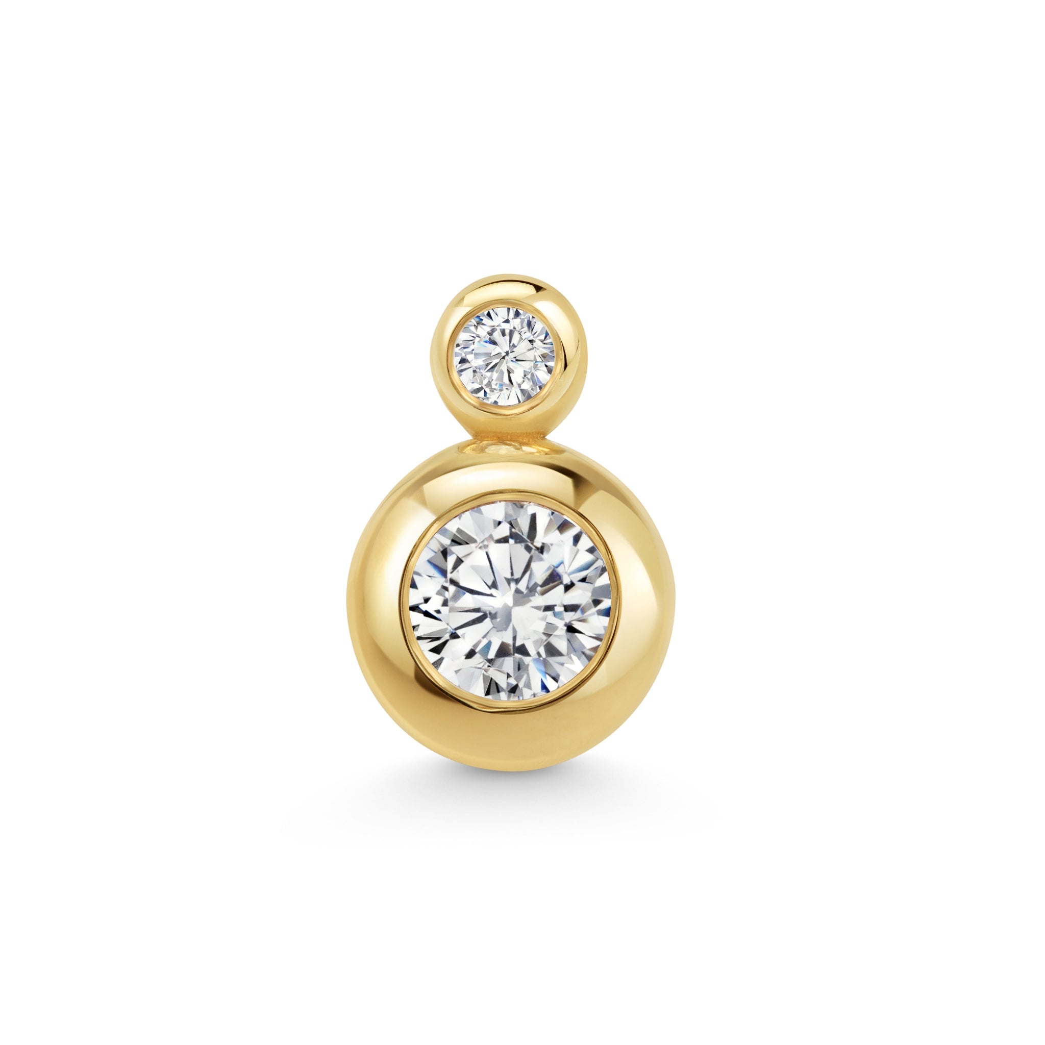 18ct Gold and Diamond Double Pixel Single Stud v5