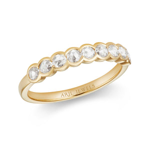 Rose-Cut Diamond Eternity Ring in 18ct Yellow Gold