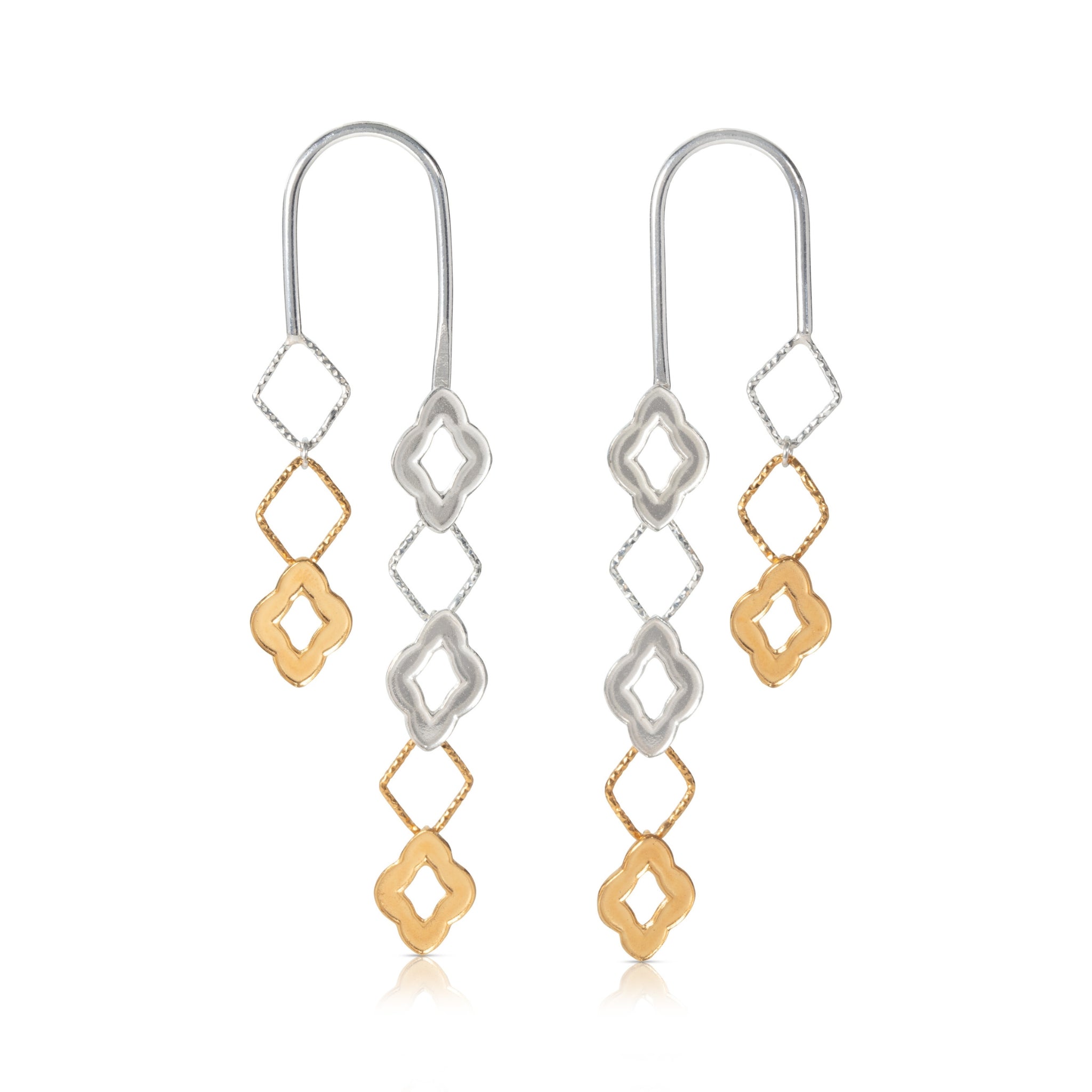 Cascade Earrings in Sterling Silver with Gold-Plate
