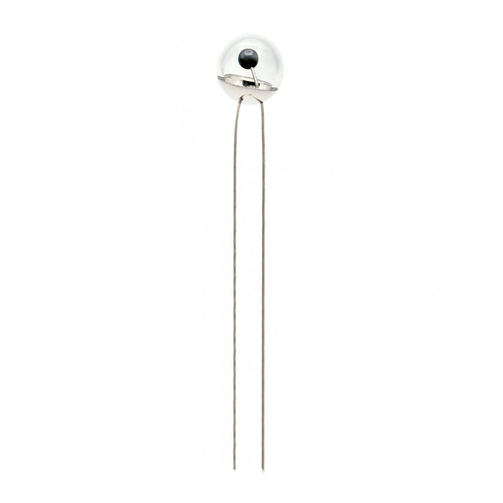 Geminga Sterling Silver, Hematite and Glass Hairpin