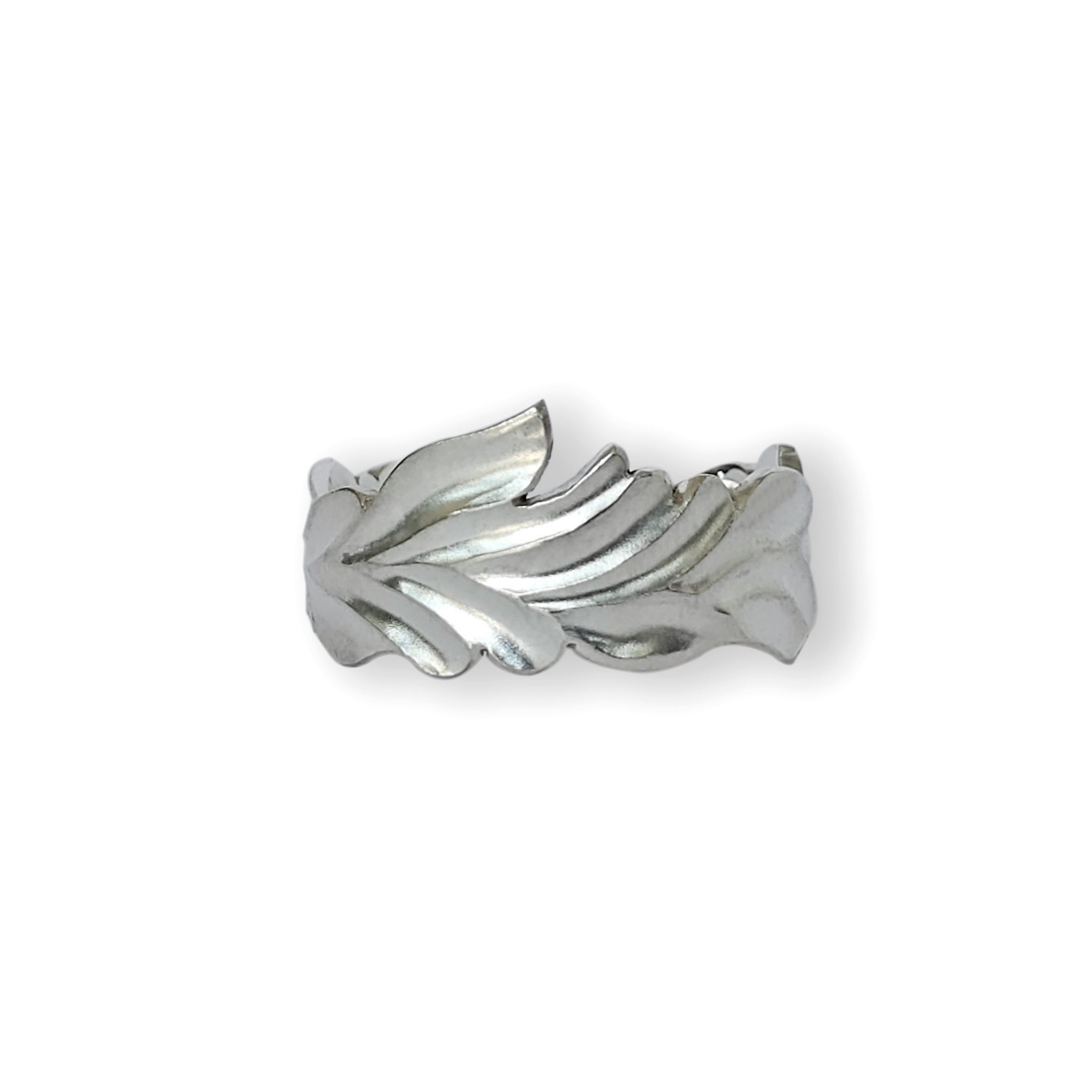 Carved Acanthus Leaf Ring in Sterling Silver