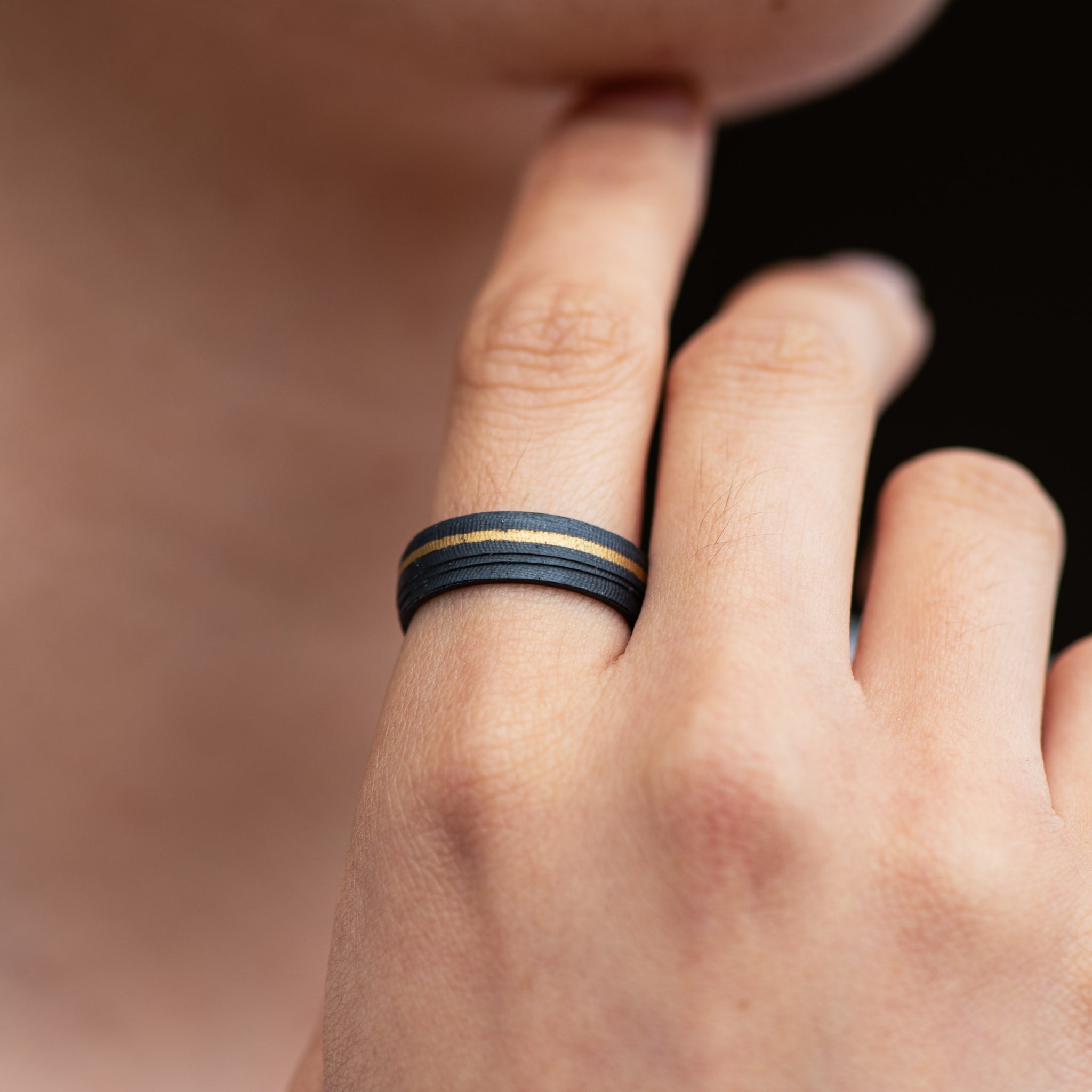 Recycled Silver Transcendence Golden Thread Ring