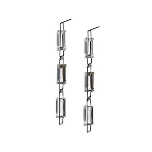 White Quartz and Stainless-Steel 3 Stories Earrings