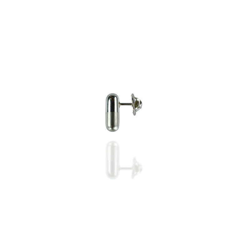 Sterling Silver Pill Pin with Matt/Shine Texture
