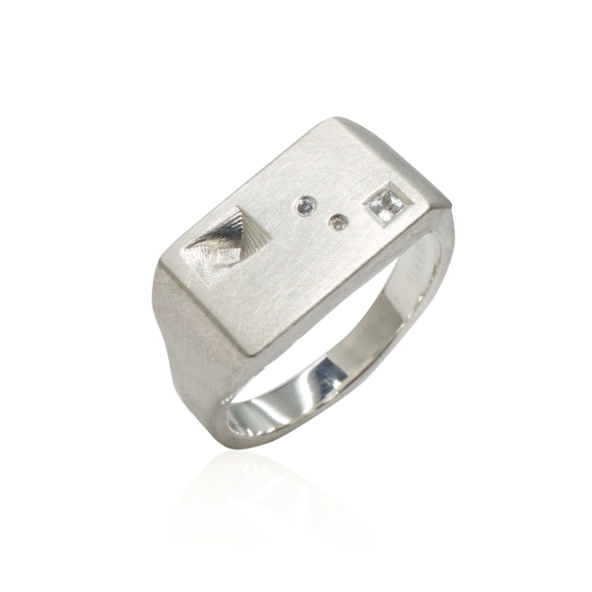 Sapphire and Diamond Duo Pear II Sterling Silver Ring