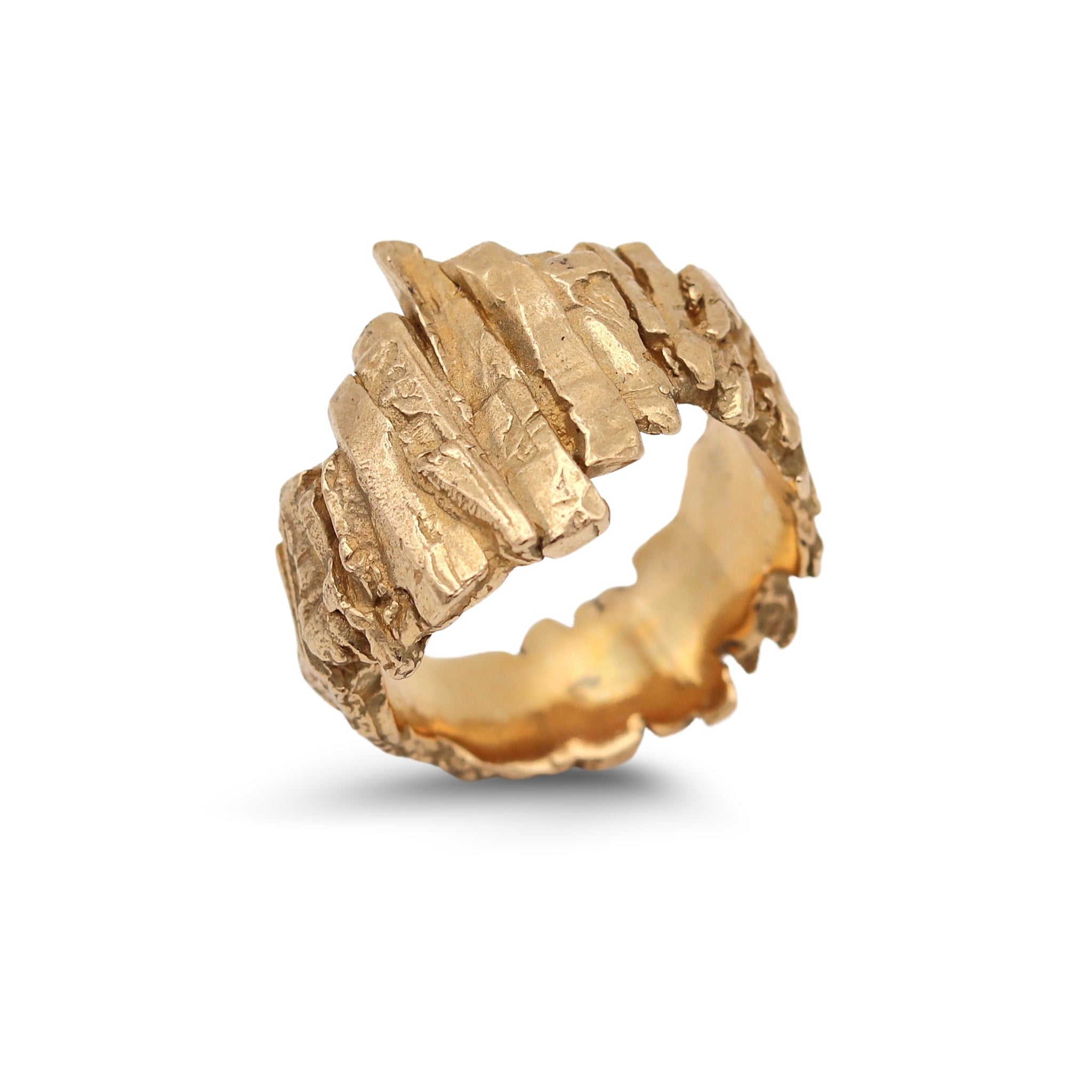 Icelandic Basalt Wide Ring Hand-Cast in Bronze
