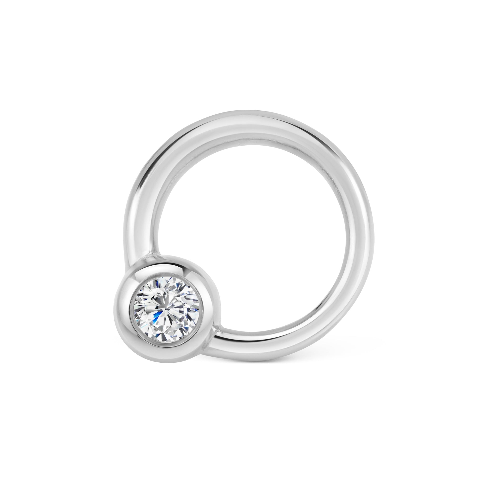 White Gold and Diamond Orbit Midi Single Stud