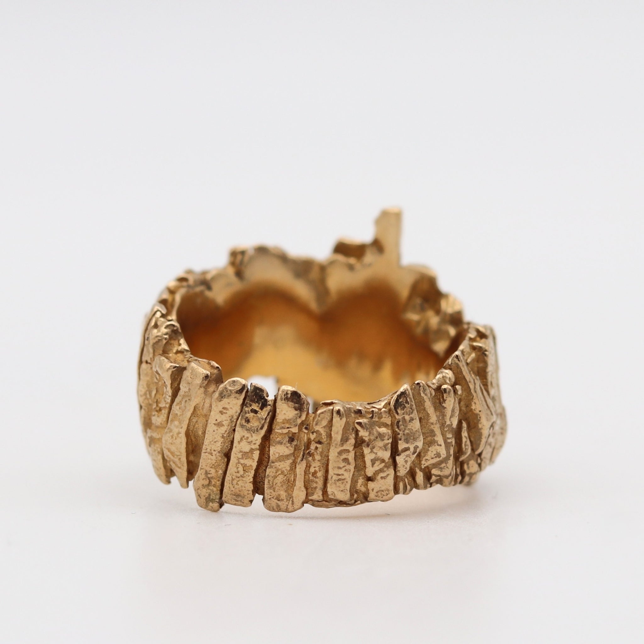 Icelandic Basalt Wide Ring Hand-Cast in Bronze