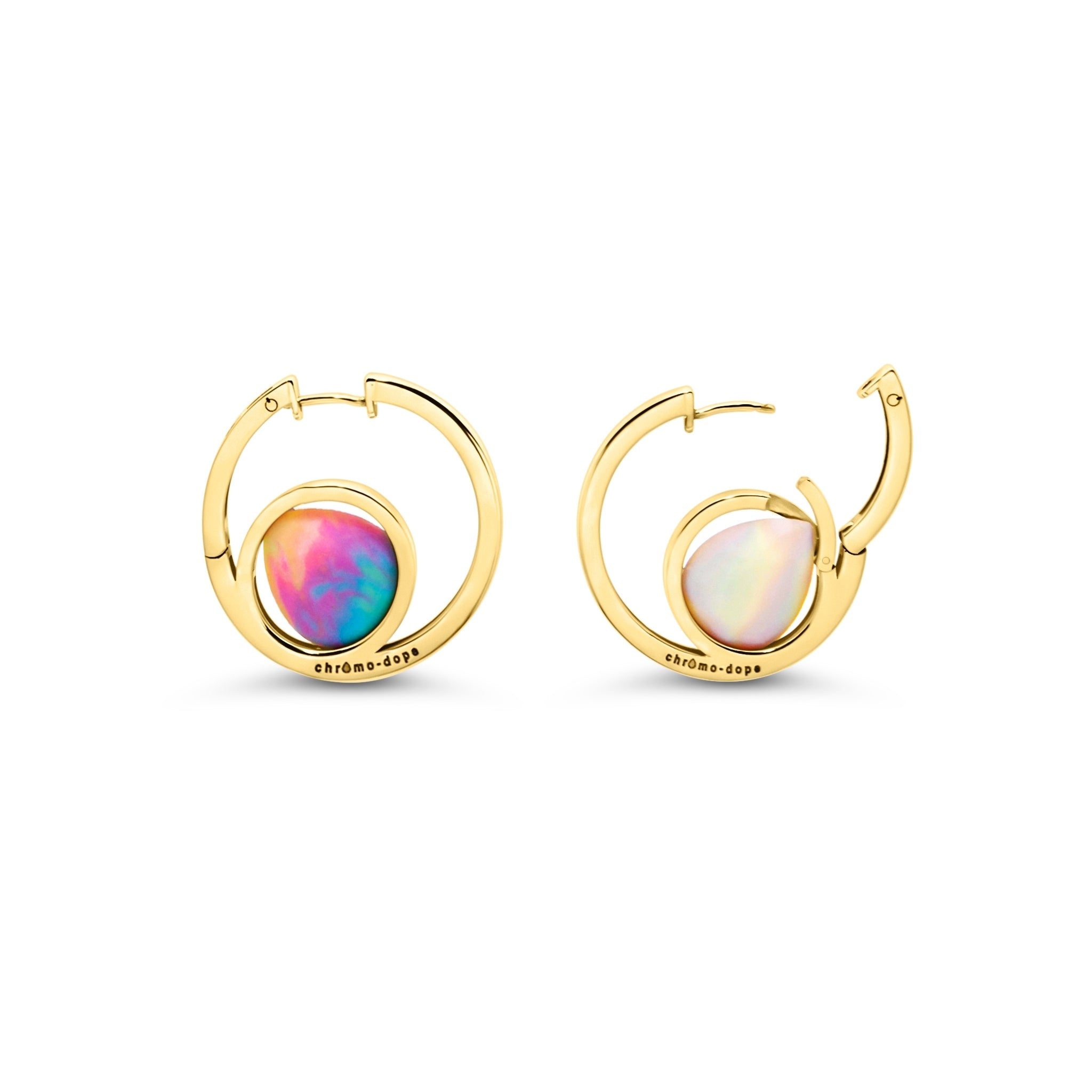 Chromo-Dope Interchangeable 9ct Gold and Gem Earrings