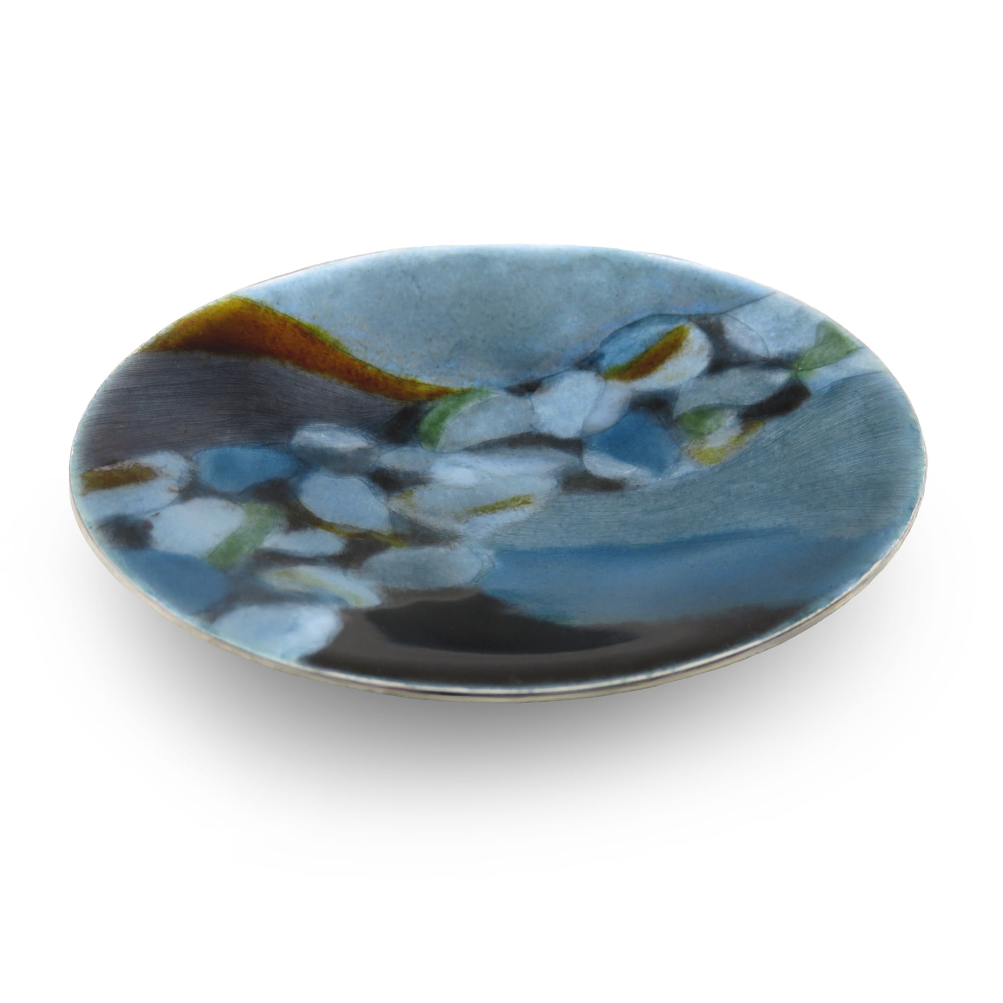 Bwthyn Sterling Silver and Hand-Enameled Dish