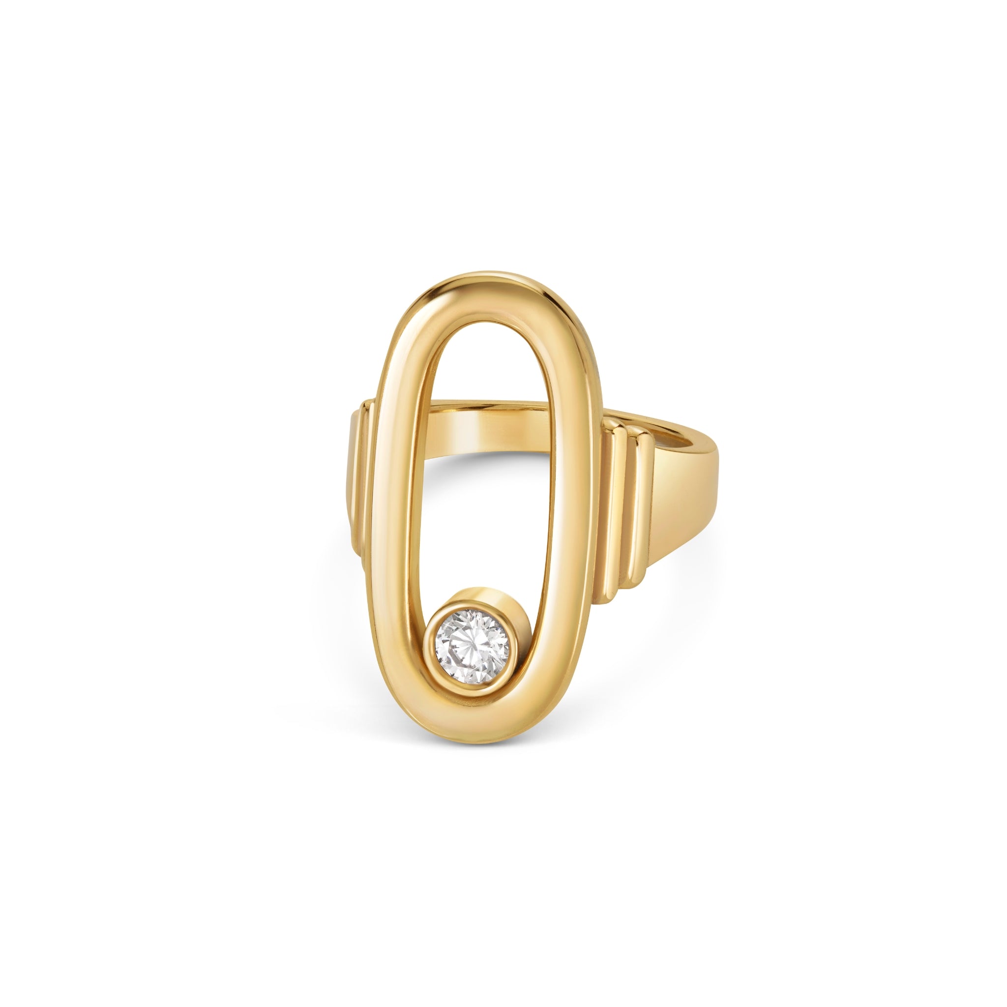 Diana Ring Cast in 14ct Gold with a Diamond Detail