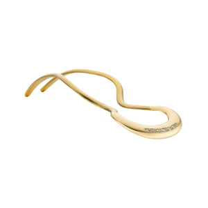 Wave Hairpin in Gold Vermeil and Lab-Grown Diamonds