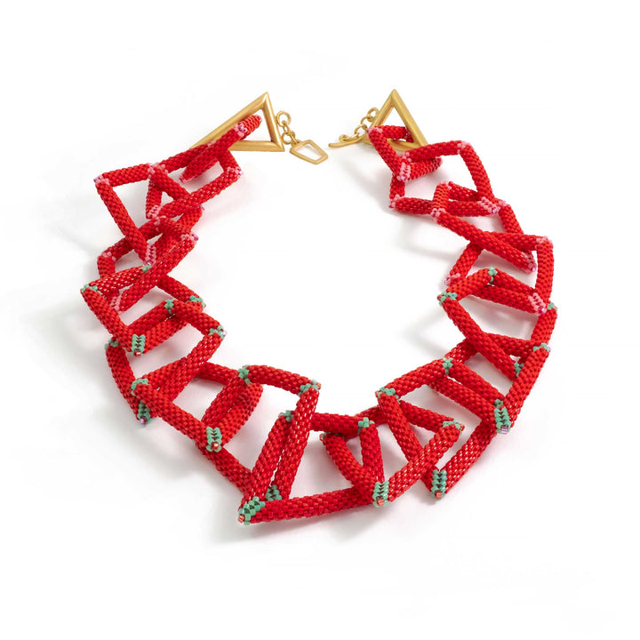 Opulent Spark Open Kite Bead Statement Necklace