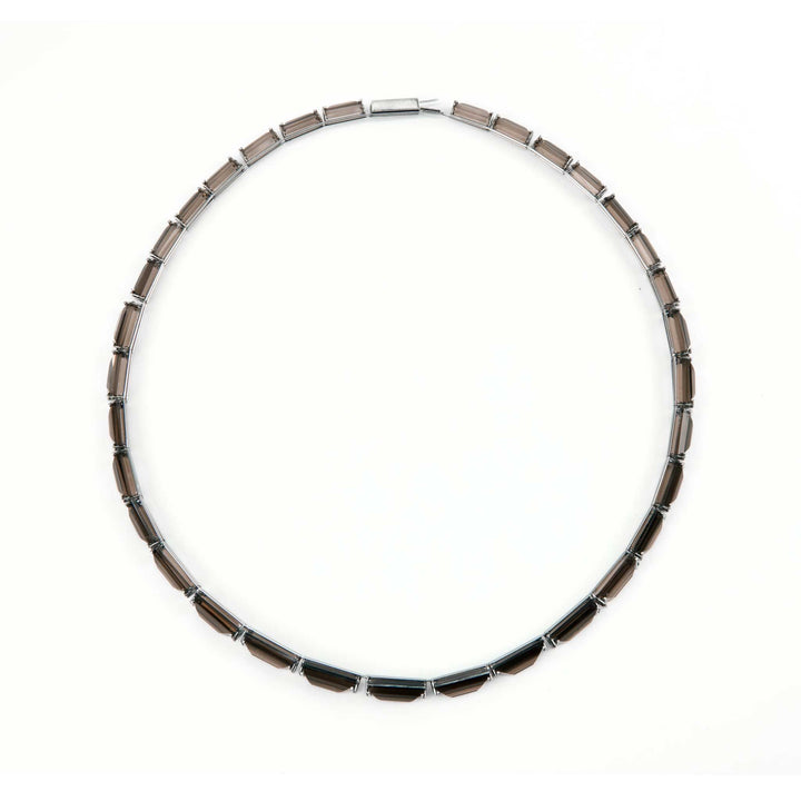 Smoky Quartz and Stainless-Steel Panorama Necklace