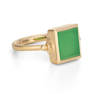 Chrysoprase Statement Ring in 14ct Solid Gold