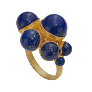 Lapis Lazuli Cluster Ring in Yellow Gold Vermeil