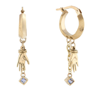 Isandla Hoop Earrings in 9ct Gold with Tanzanite