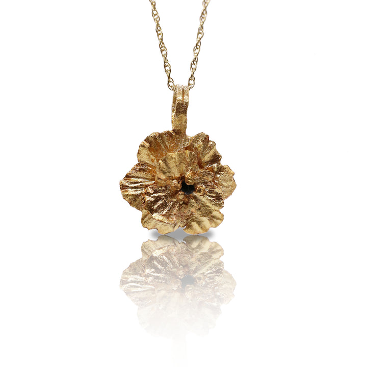The Clematis Necklace with Dark Green Tourmaline