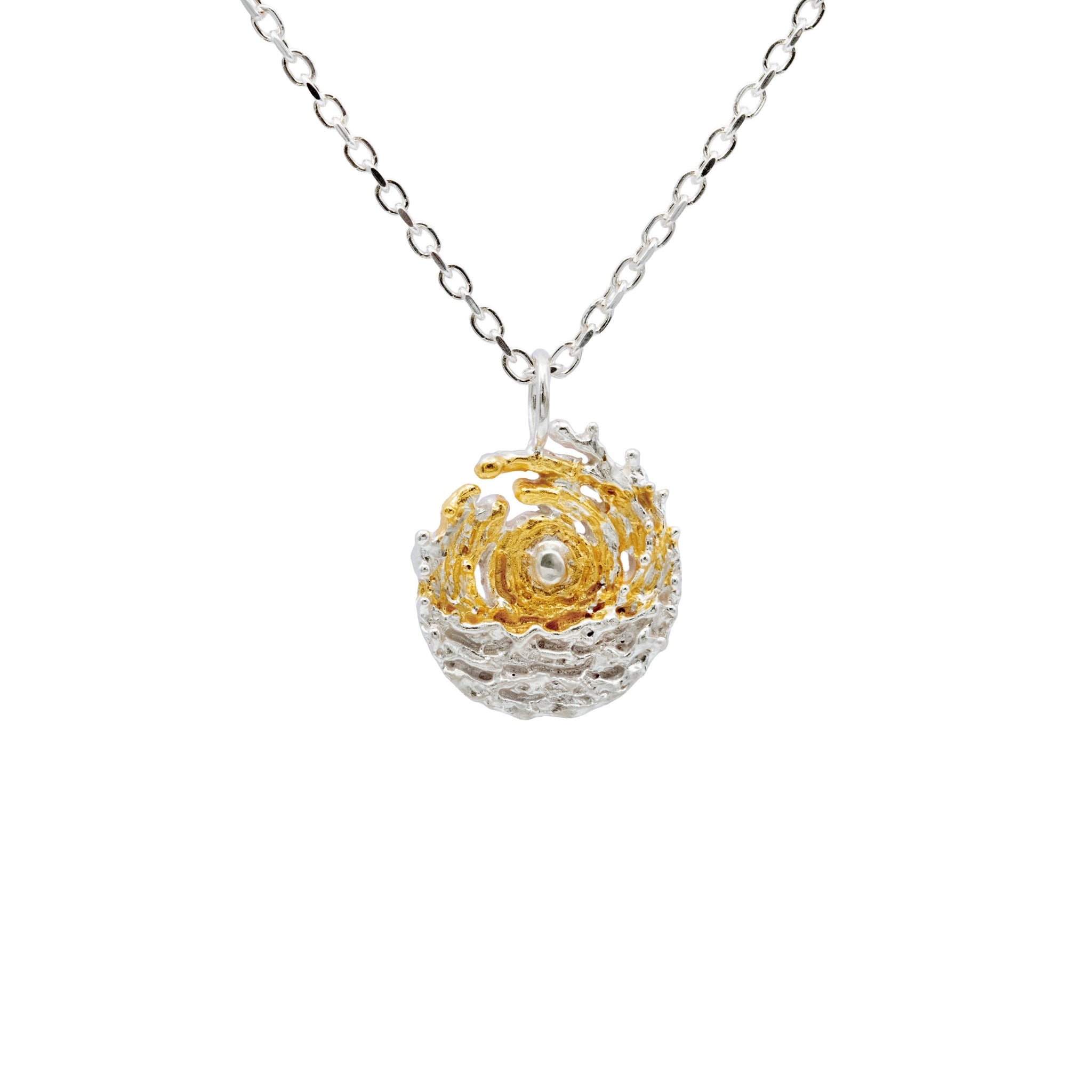 Dawn at Sea Pendant Hand-Cast in 18ct Gold Vermeil