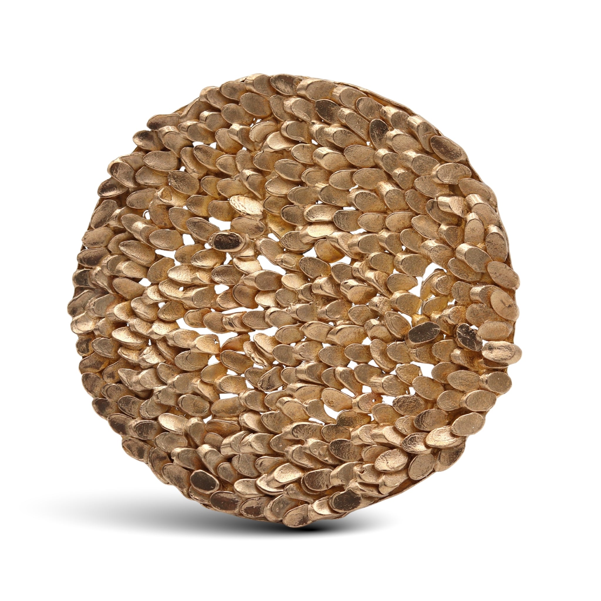 Bronze and Steel Caddis Texture Statement Brooch