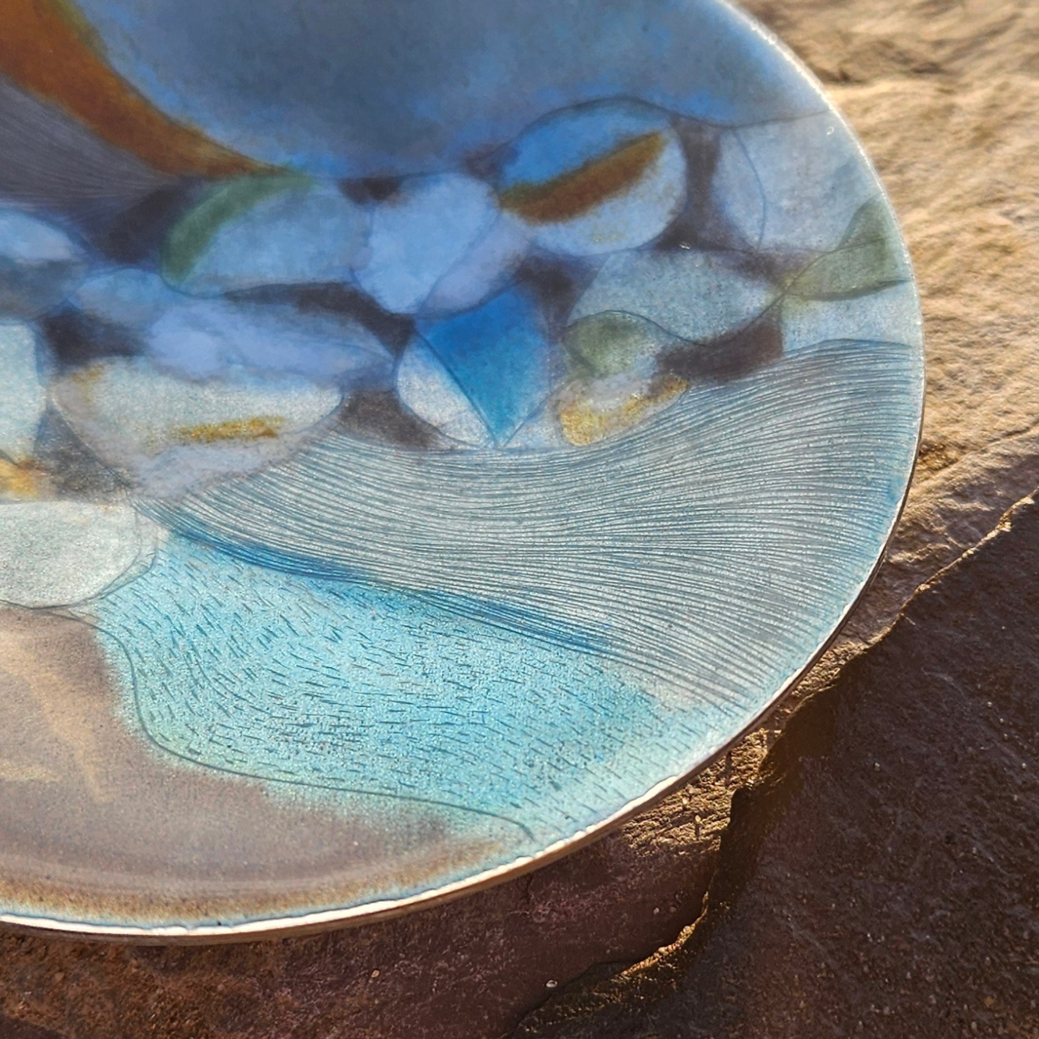 Bwthyn Sterling Silver and Hand-Enameled Dish